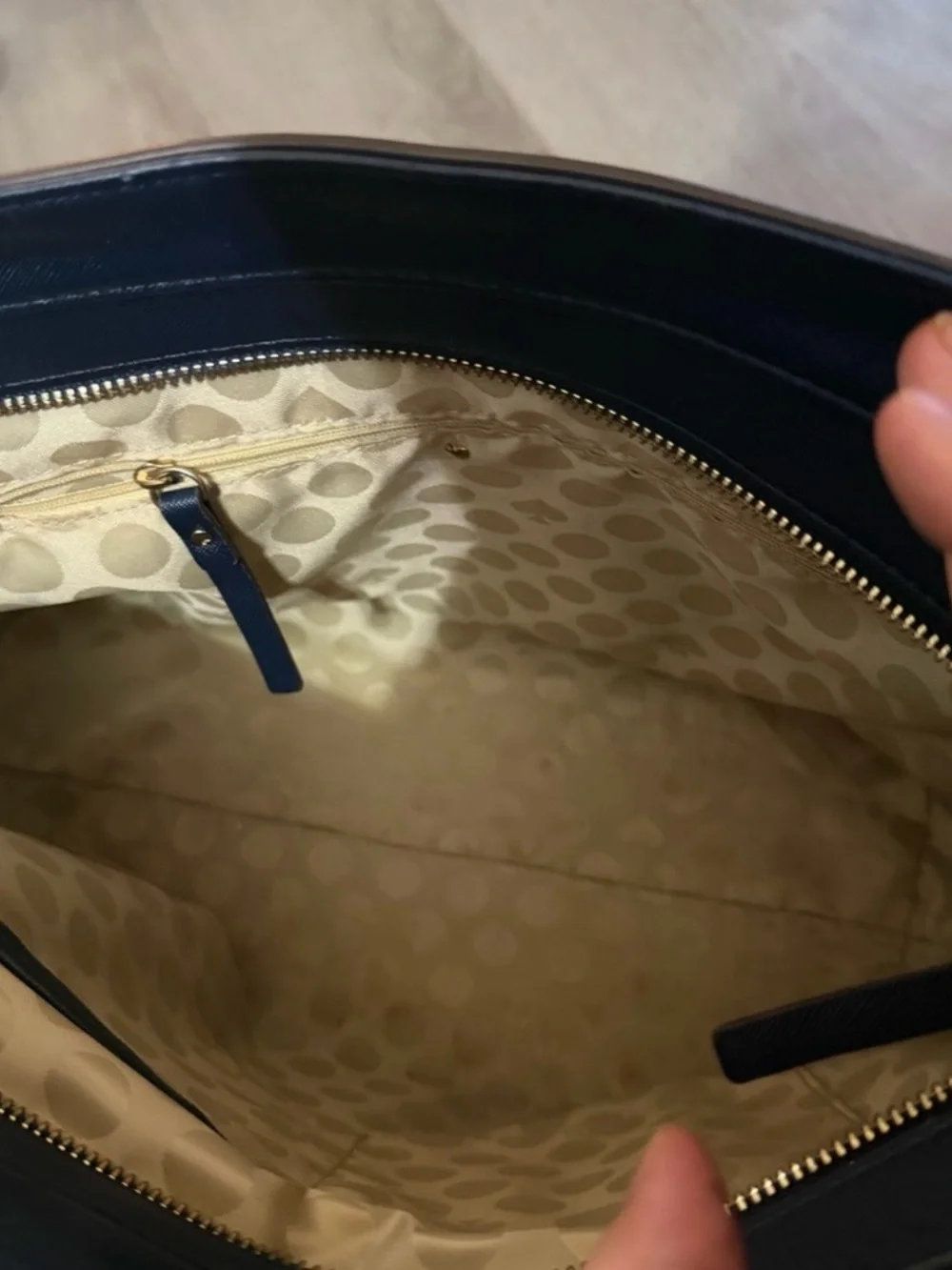kate spade Navy Saffiano Leather Tote PLEASE READ